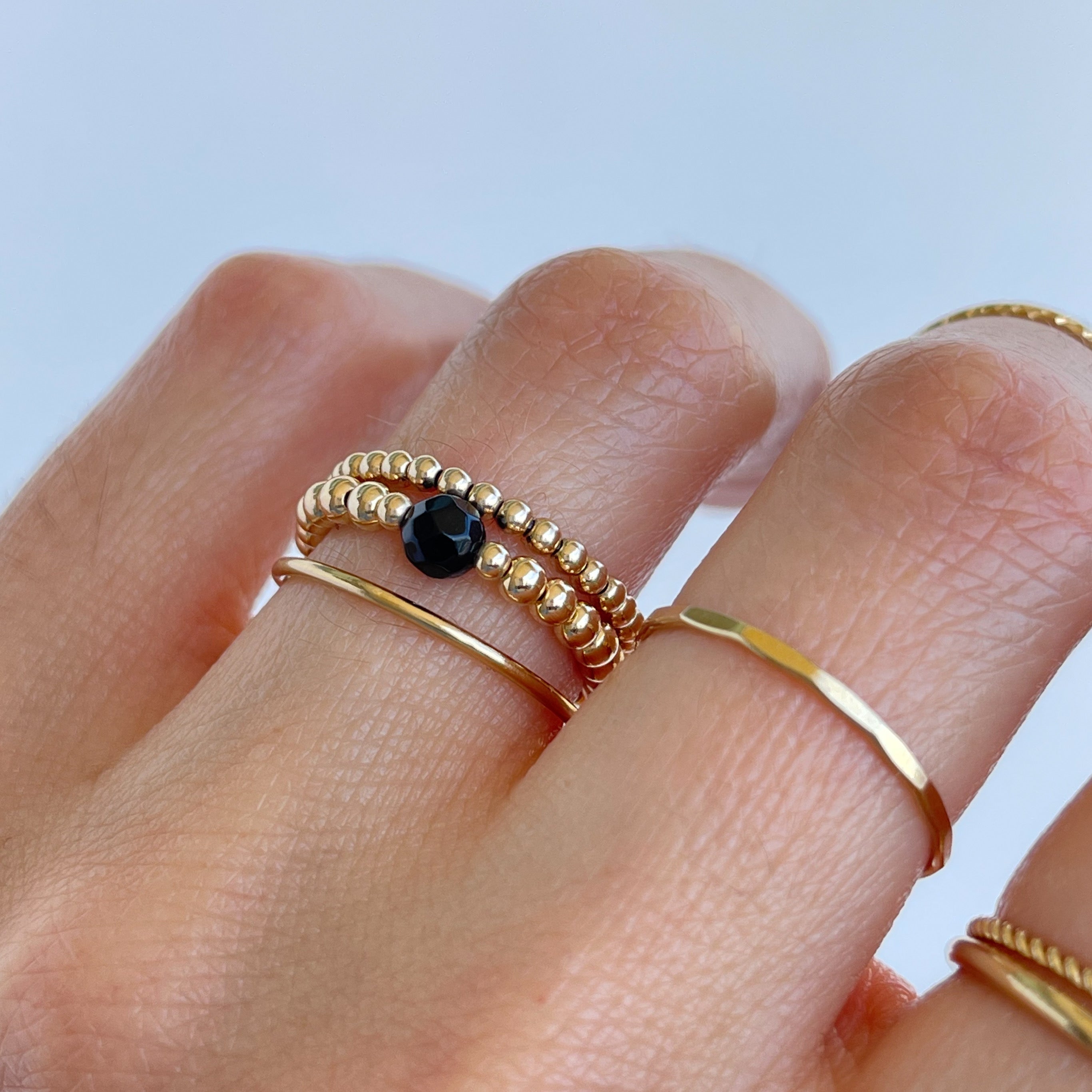 Anillos de bolitas de oro clearance